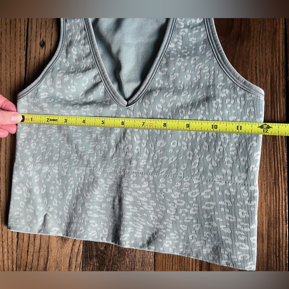 ATHLETA • Aurora crop rib tank camisole cami Vneck animal print sports bra - Picture 10 of 11
